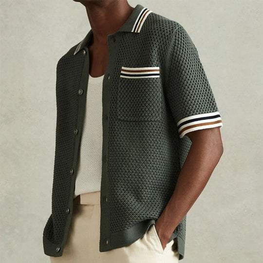 Polo Homme à Manches Courtes avec Poche et Col Structuré 1