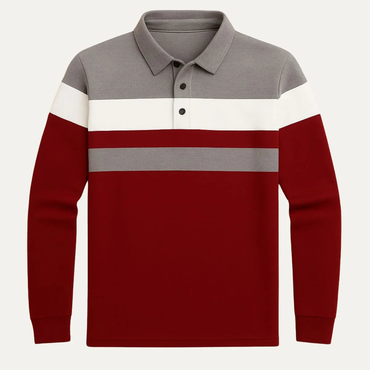 Polo à manches longues pour hommes à rayures 3