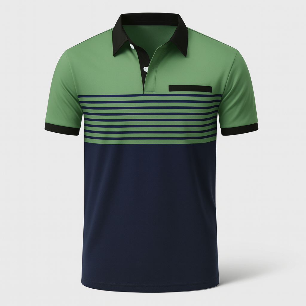 Polo d'été à rayures pour homme décontracté 1