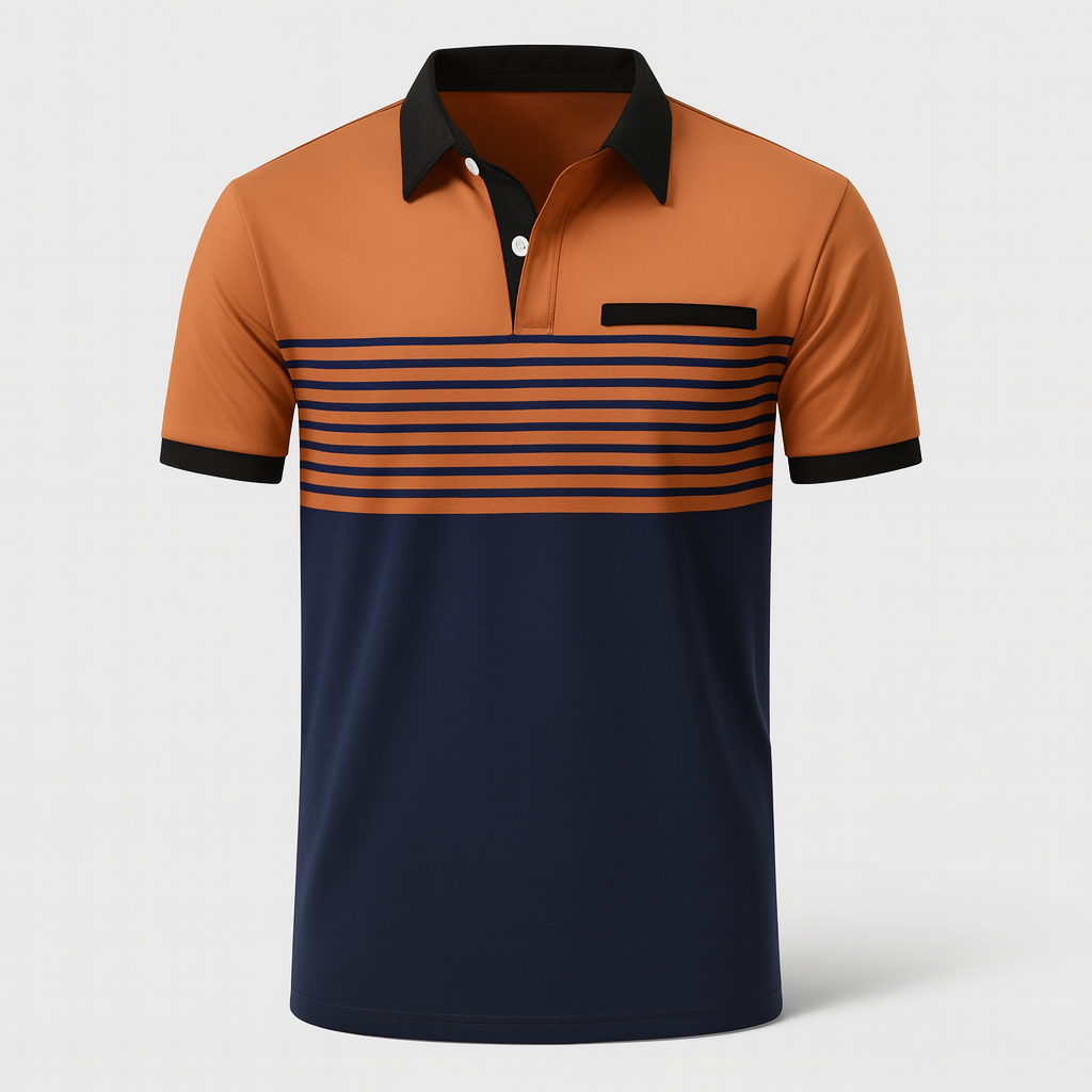 Polo d'été à rayures pour homme décontracté 6