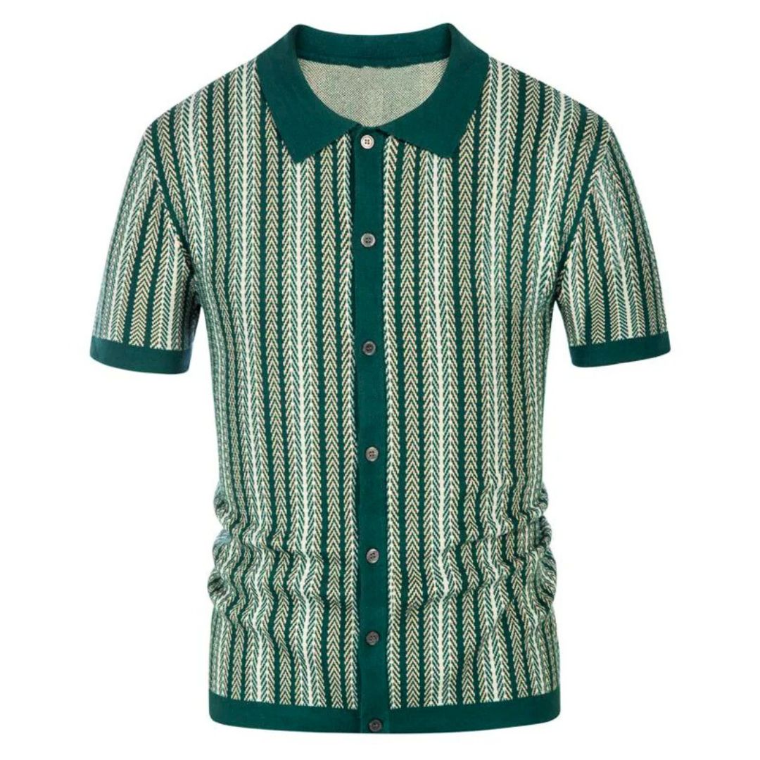 Polo pour Homme à Boutons Chevron en Tissu Respirant 5