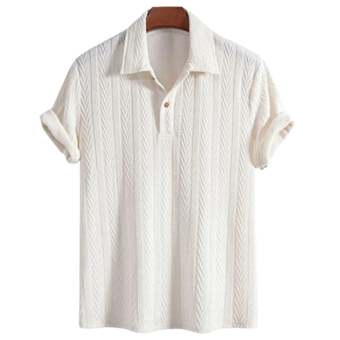 Polo pour Homme en Air-Knit avec Motif Chevron 0
