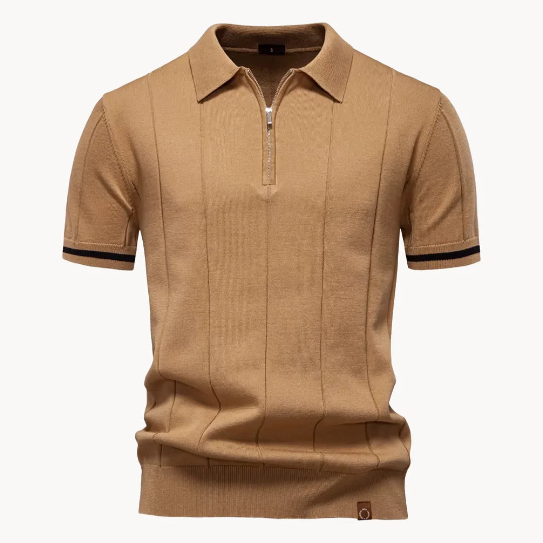 Polo pour Hommes à Manches Courtes avec Fermeture Éclair 0