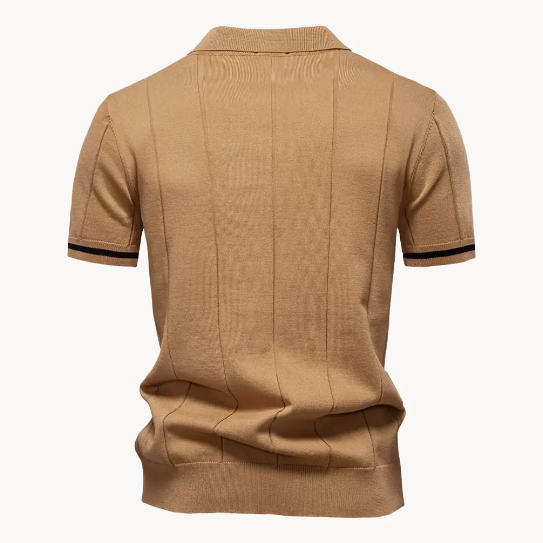 Polo pour Hommes à Manches Courtes avec Fermeture Éclair 1