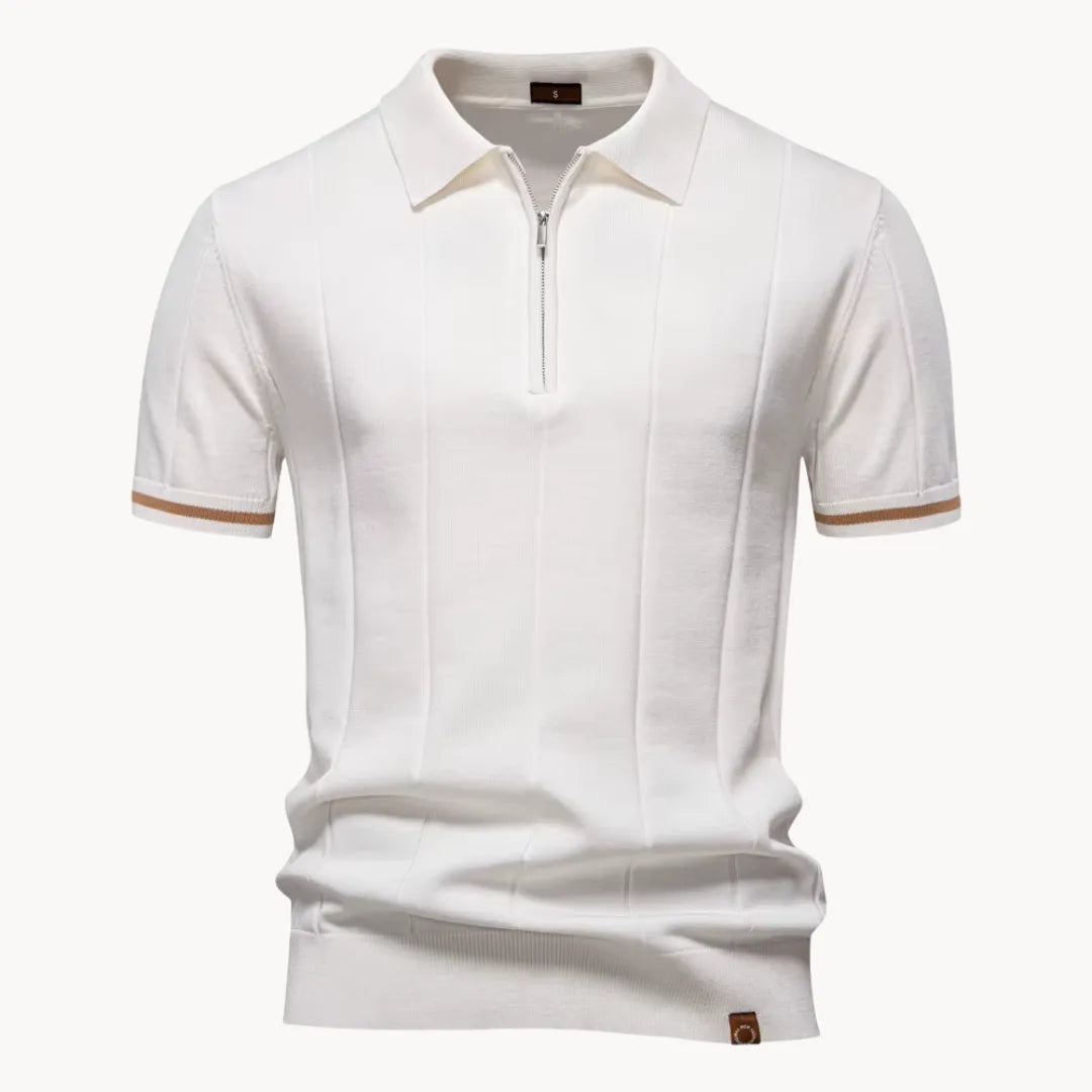 Polo pour Hommes à Manches Courtes avec Fermeture Éclair 4