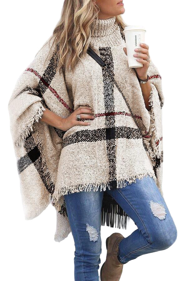 Poncho Classique Color Block pour Femme 0