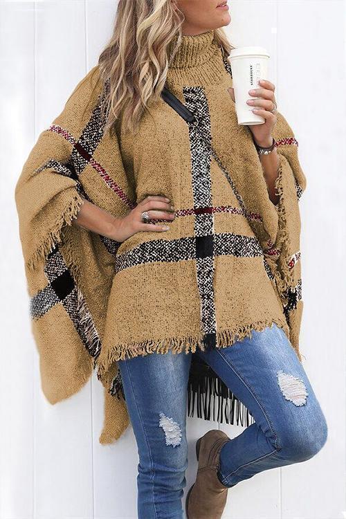 Poncho Classique Color Block pour Femme 5