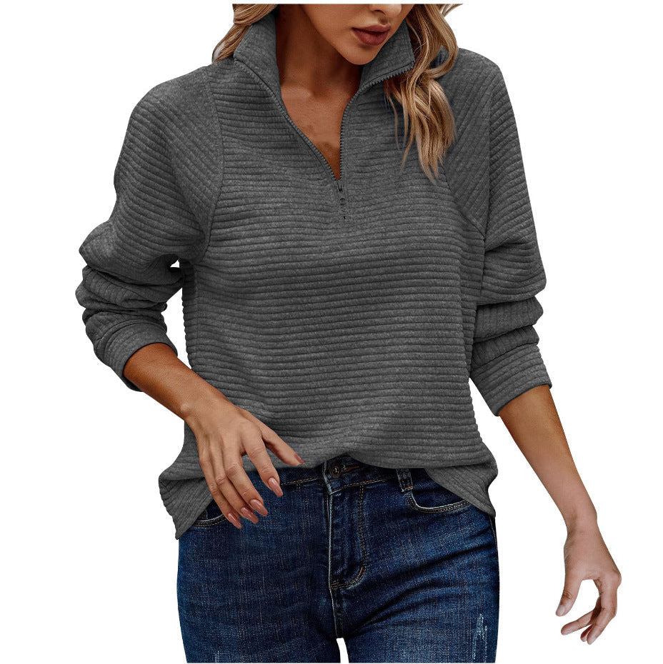 Pull-over Femme à Demi-Zip Confortable 12