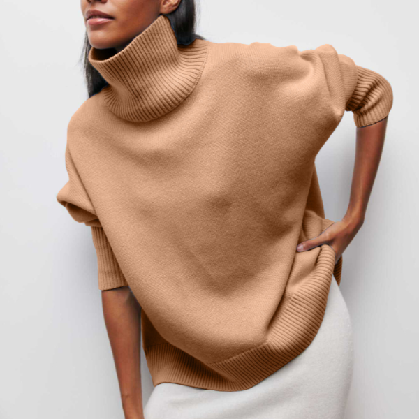 Pull-over à Col Roulé pour Femmes en Tricot 2