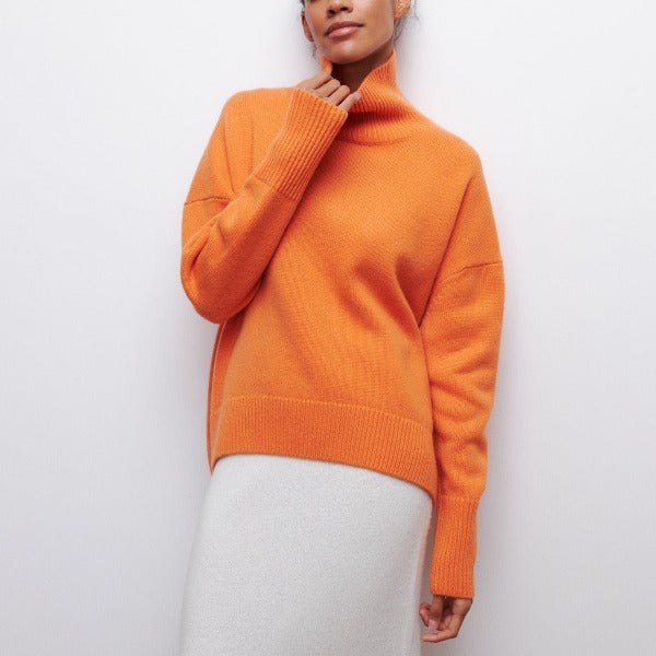 Pull-over à Col Roulé pour Femmes en Tricot 4