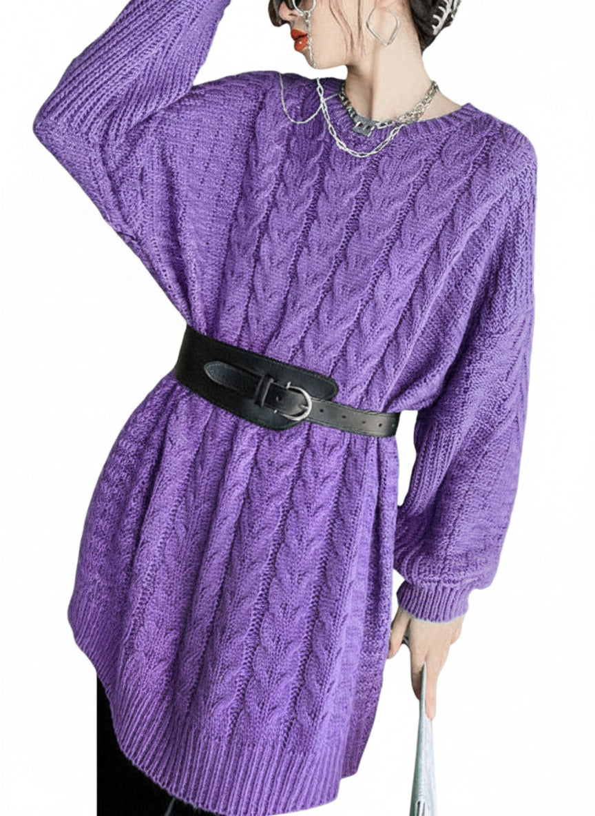Pull Ample en Tricot Torsadé pour Femme 1