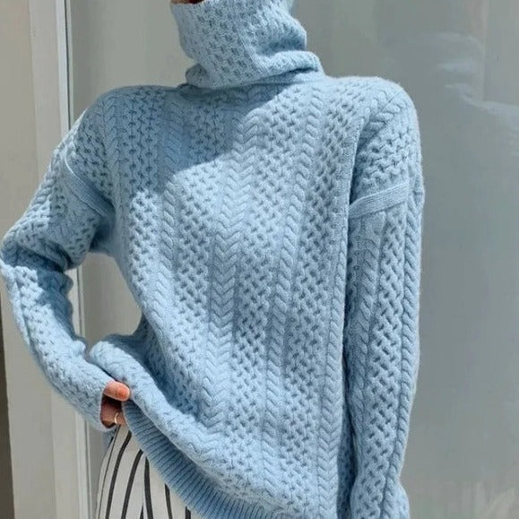 Pull Cachemire Femme Col Roulé Ajusté 1