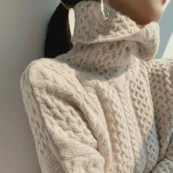 Pull Cachemire Femme Col Roulé Ajusté 2