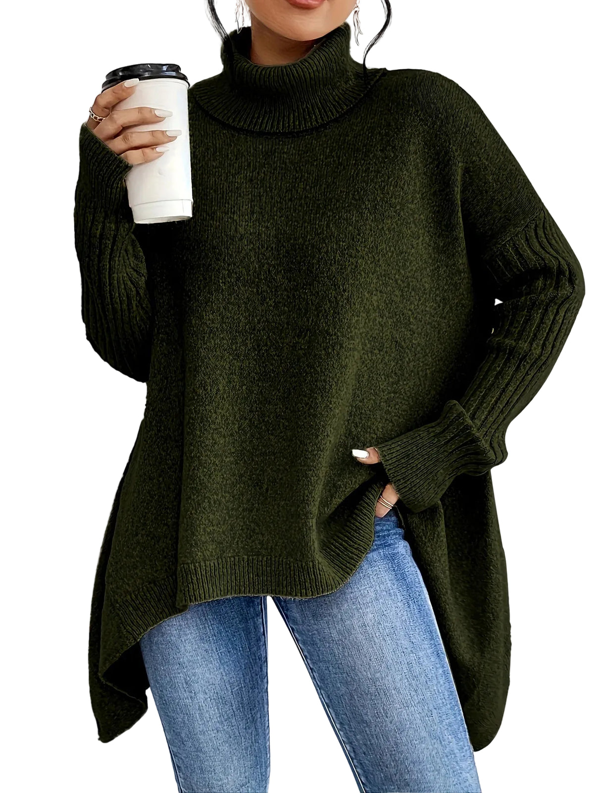 Pull Col Roulé D'Hiver Pour Femme Confortable 0