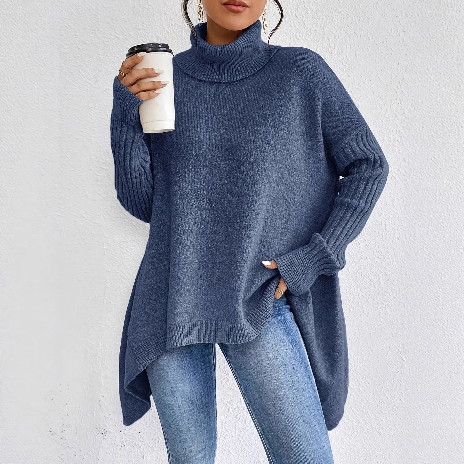 Pull Col Roulé D'Hiver Pour Femme Confortable 1