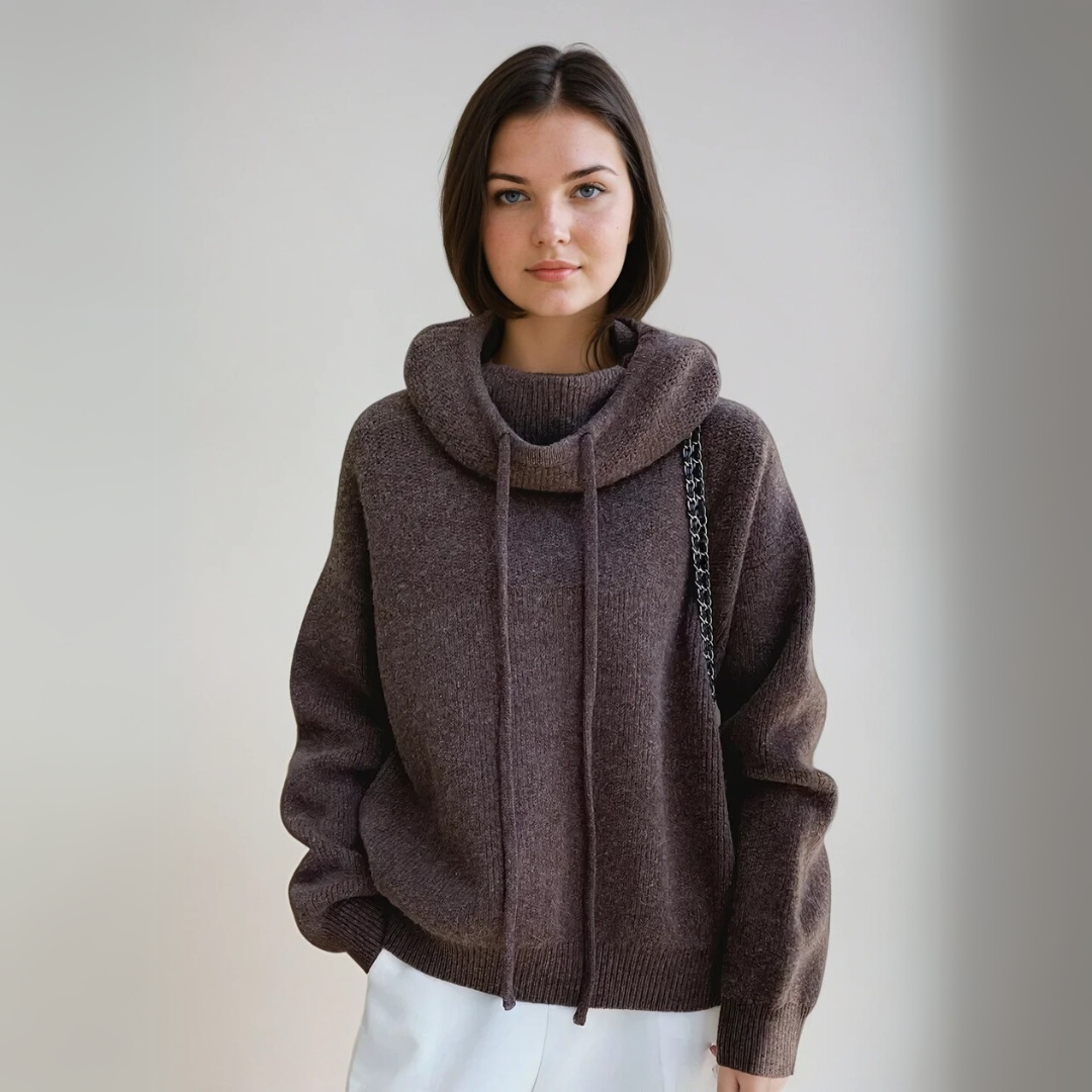 Pull Col Roulé Femme Élégant en Laine 2