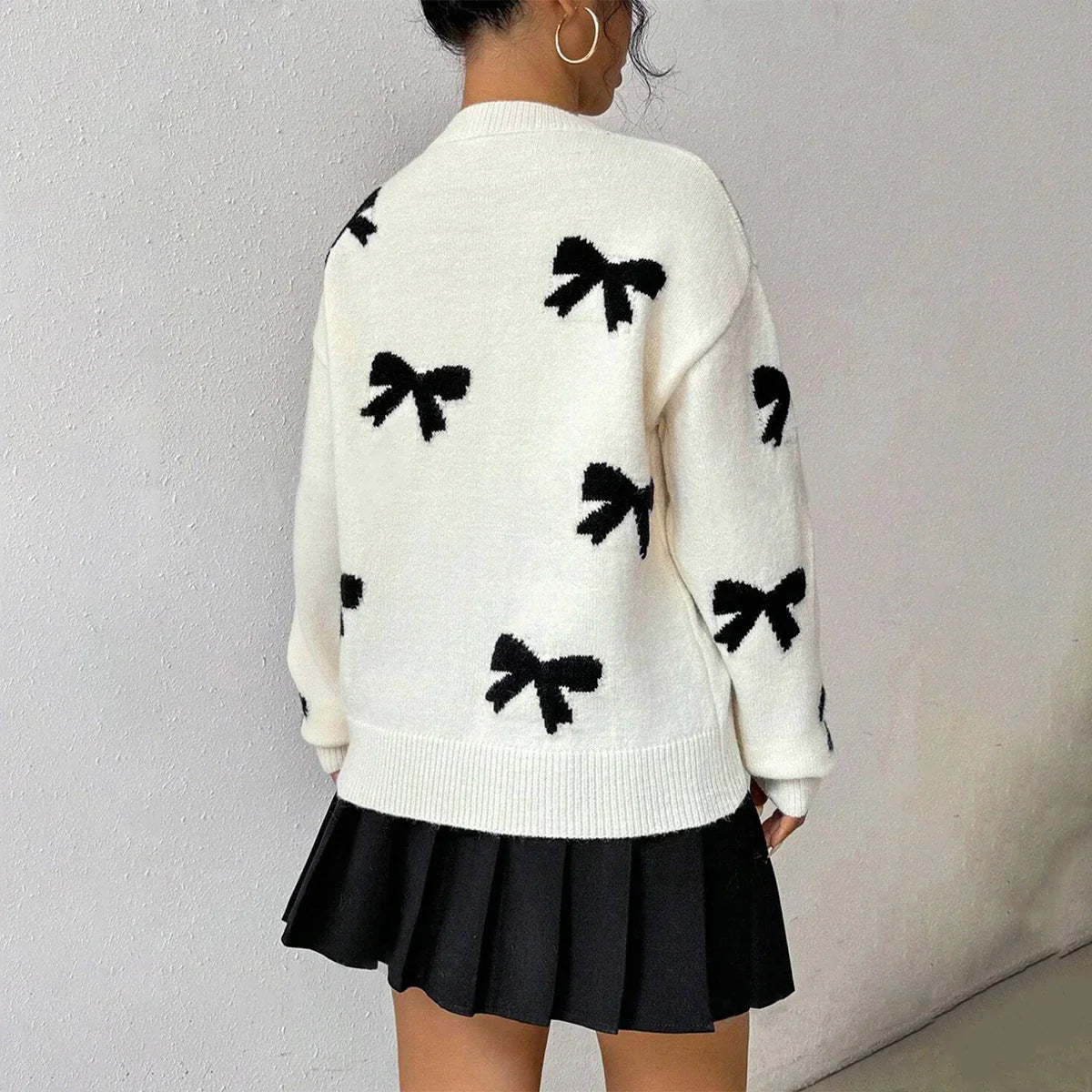 Pull Décontracté Femme avec Détail Nœud 1