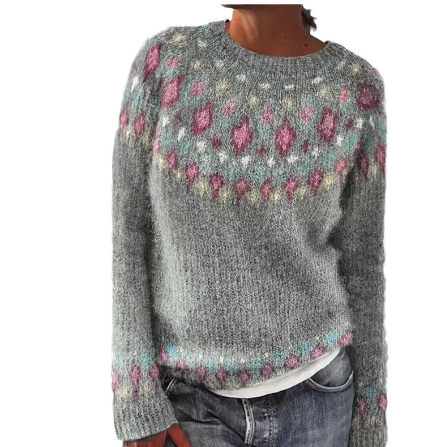 Pull Femme À Motif Géométrique Casual 1