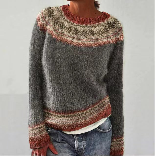 Pull Femme À Motif Géométrique Casual 2