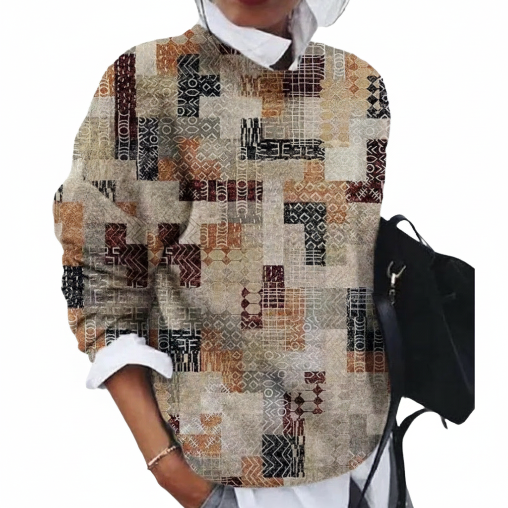 Pull Femme Chic Automnal à Motif Unique 0