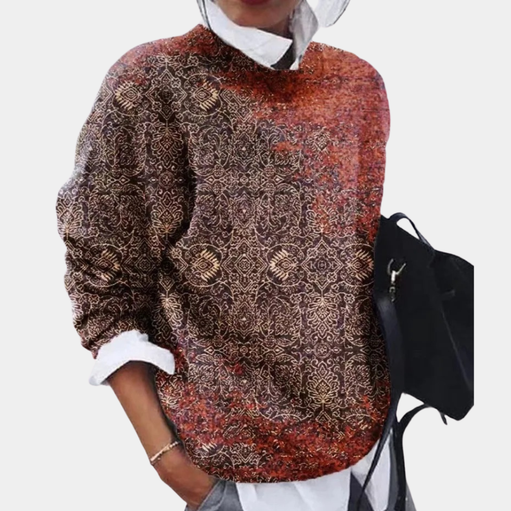 Pull Femme Chic Automnal à Motif Unique 1