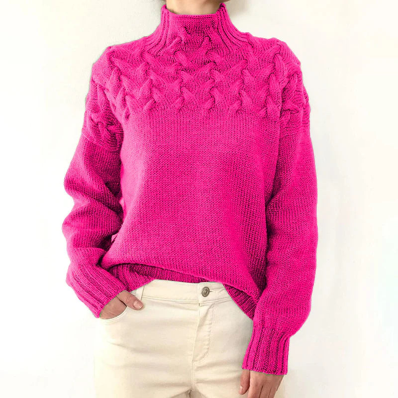 Pull Femme Col Montant Torsadé 0
