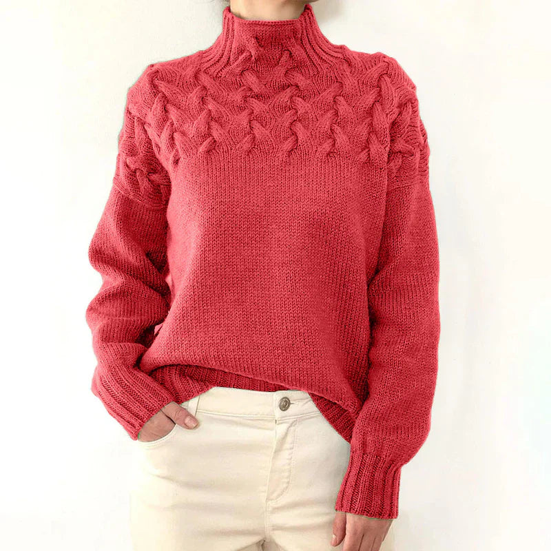 Pull Femme Col Montant Torsadé 10