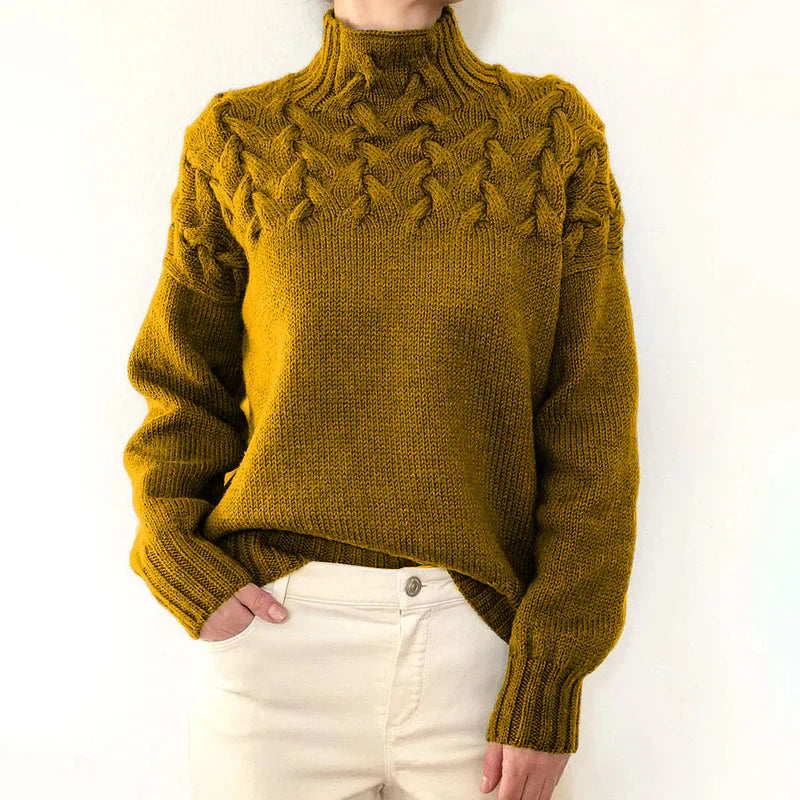 Pull Femme Col Montant Torsadé 11