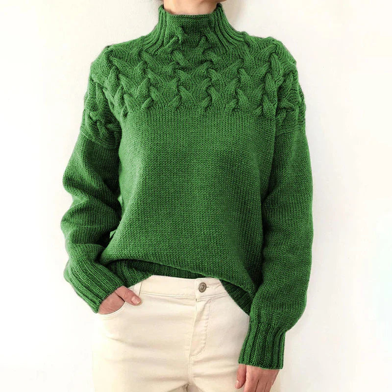 Pull Femme Col Montant Torsadé 9