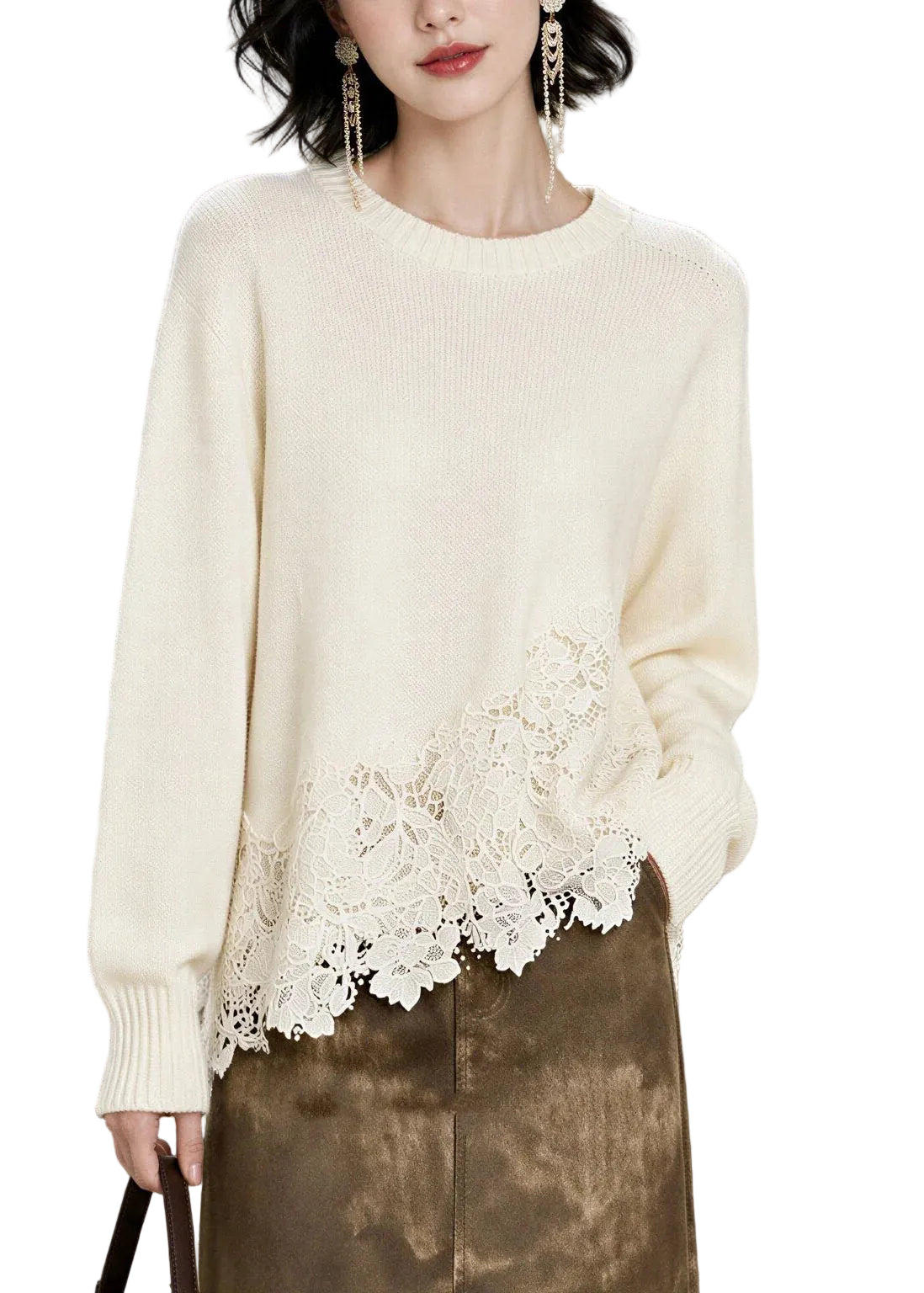 Pull Femme Col Rond Manches Longues Style Décontracté 0