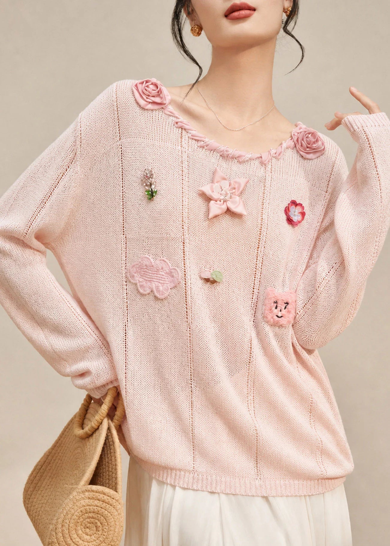 Pull Femme Col Rond Style Décontracté Automnal 1