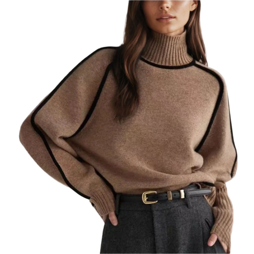 Pull Femme Col Roulé Cachemire Doux Élégant 0