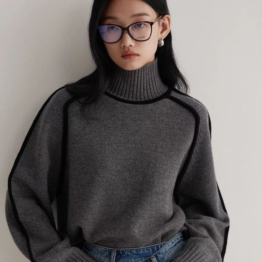 Pull Femme Col Roulé Cachemire Doux Élégant 4