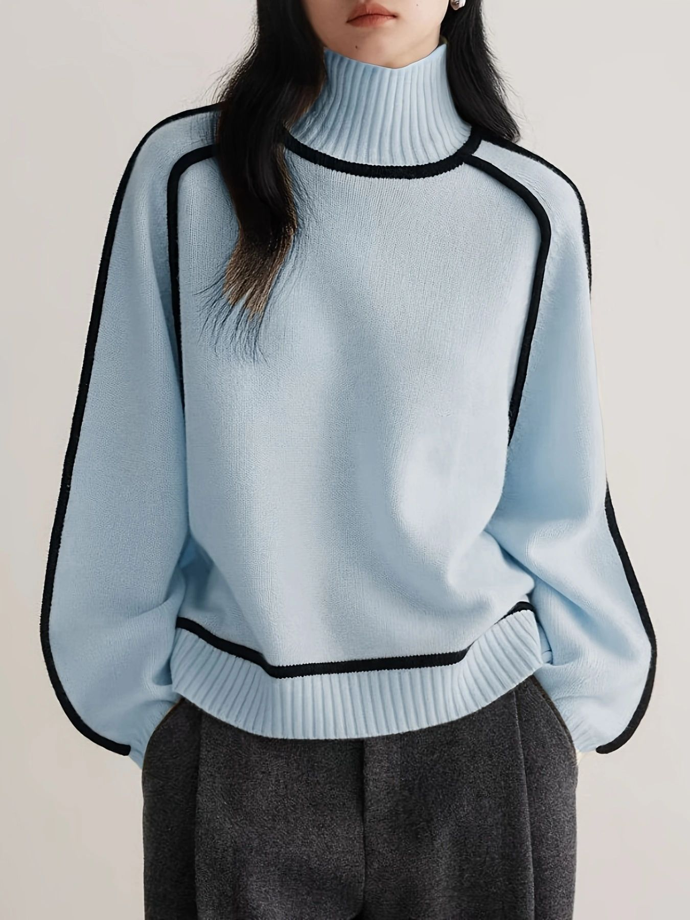 Pull Femme Col Roulé Cachemire Doux Élégant 7