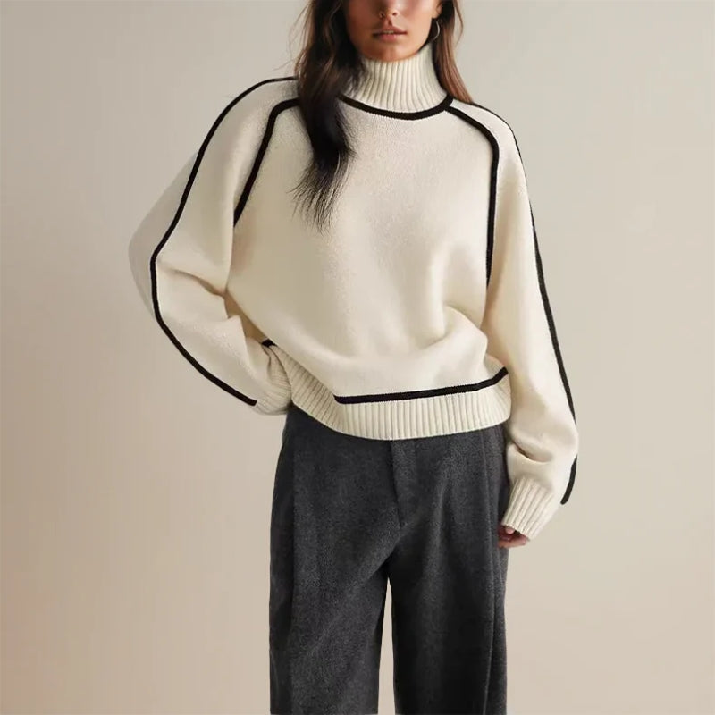 Pull Femme Col Roulé Chaud en Tricot pour l'Hiver 2