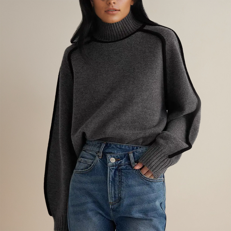 Pull Femme Col Roulé Chaud en Tricot pour l'Hiver 3