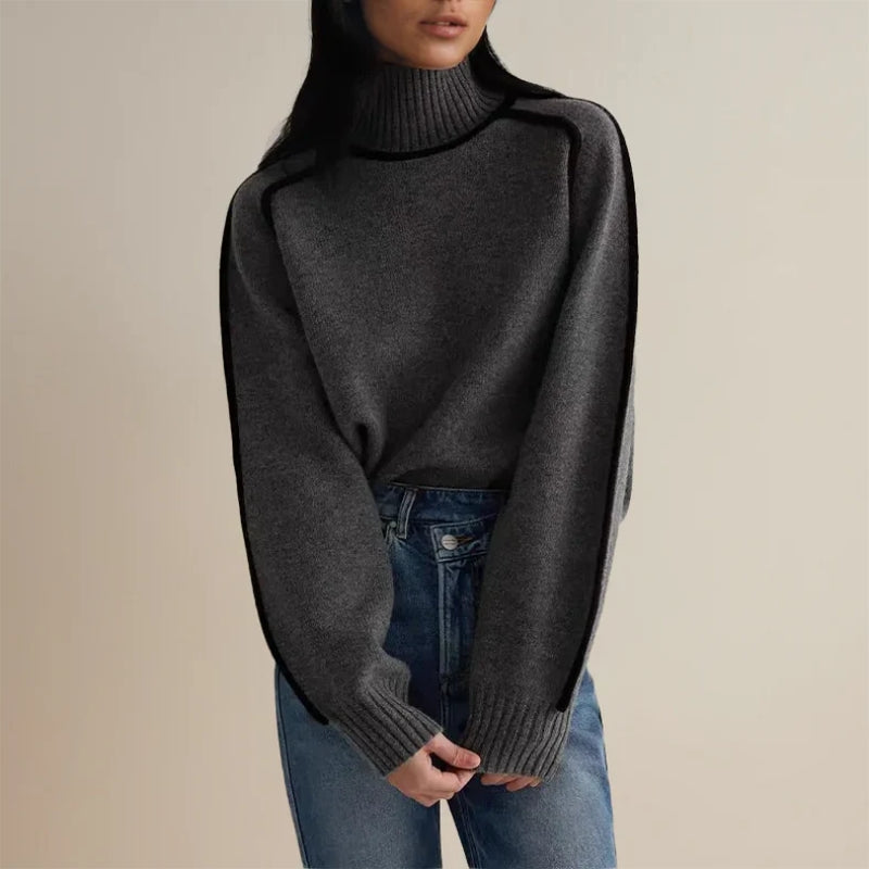 Pull Femme Col Roulé Chaud en Tricot pour l'Hiver 4