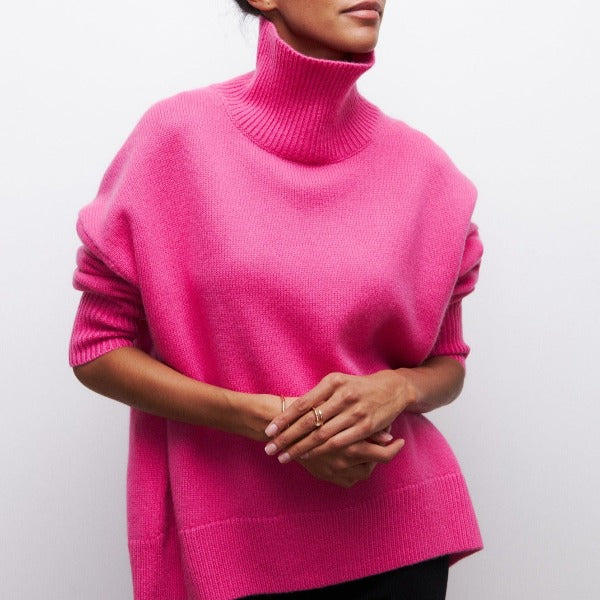 Pull Femme Col Roulé Chic Hiver 3
