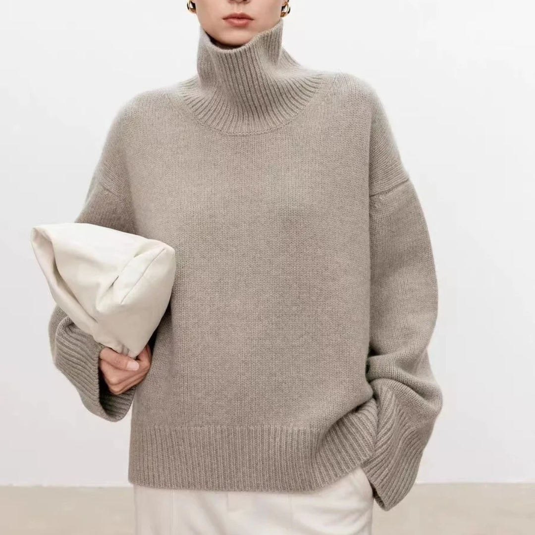 Pull Femme Col Roulé Classique Chic 1