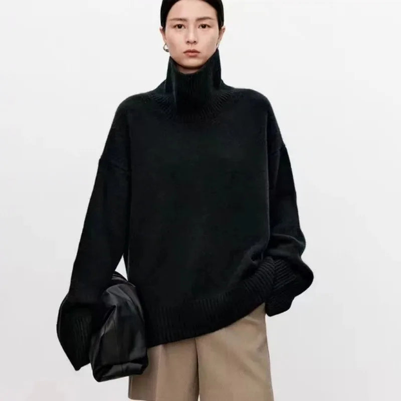 Pull Femme Col Roulé Classique Chic 8