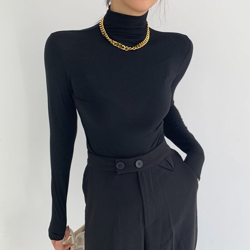 Pull Femme Col Roulé Décontracté en Maille Douce 4