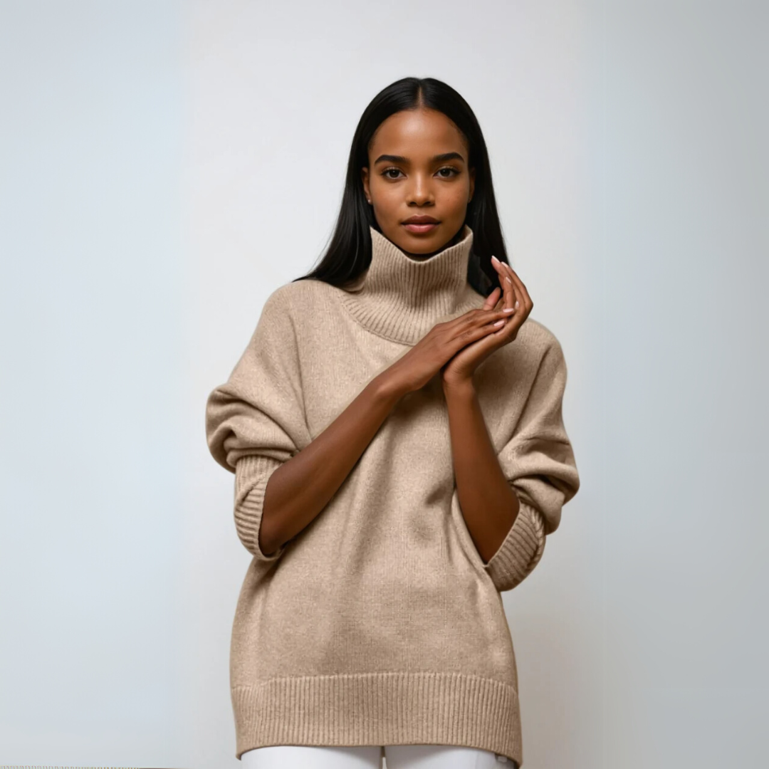 Pull Femme Col Roulé Élégant en Tricot 3