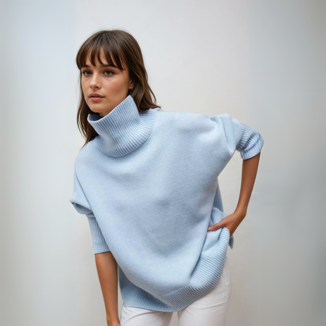 Pull Femme Col Roulé Élégant en Tricot 4