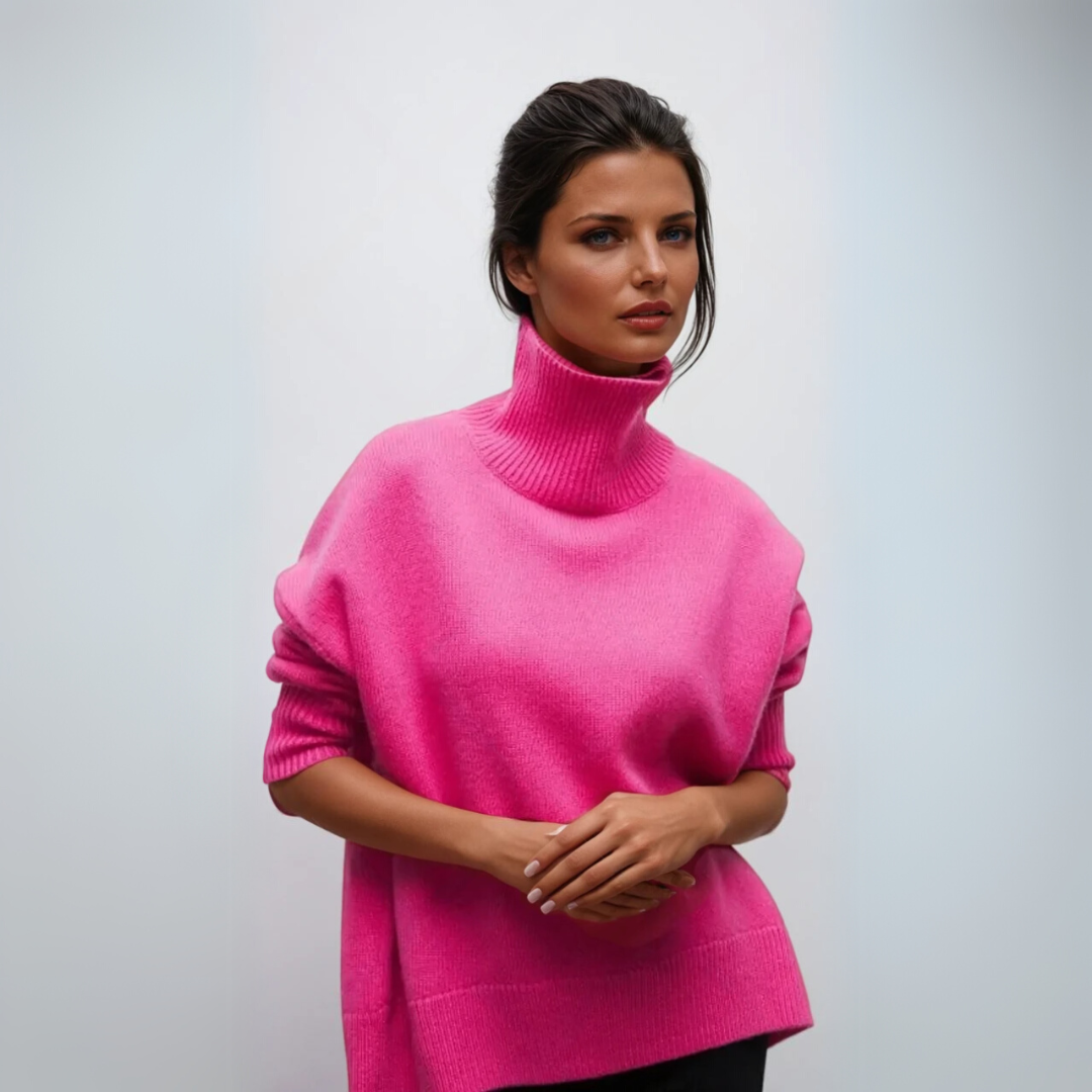 Pull Femme Col Roulé Élégant en Tricot 5