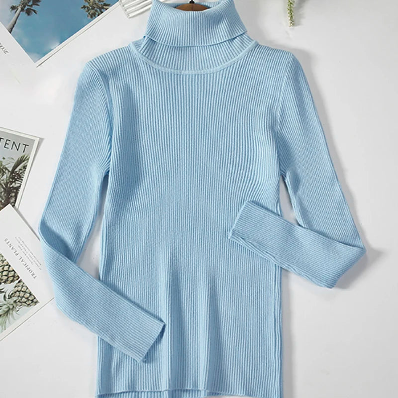 Pull Femme Col Roulé Tricoté Automne Hiver 14