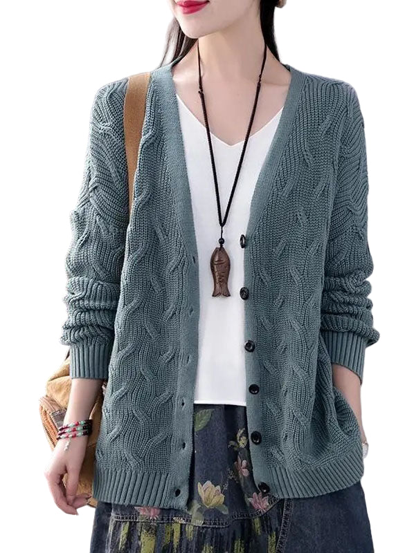 Pull Femme Col V Boutonné Casual Automne Tricoté 0