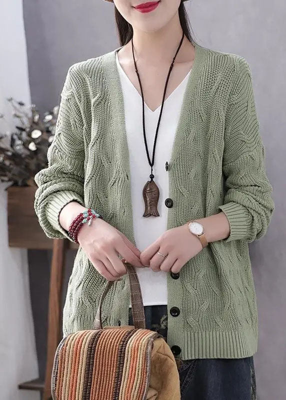 Pull Femme Col V Boutonné Casual Automne Tricoté 2