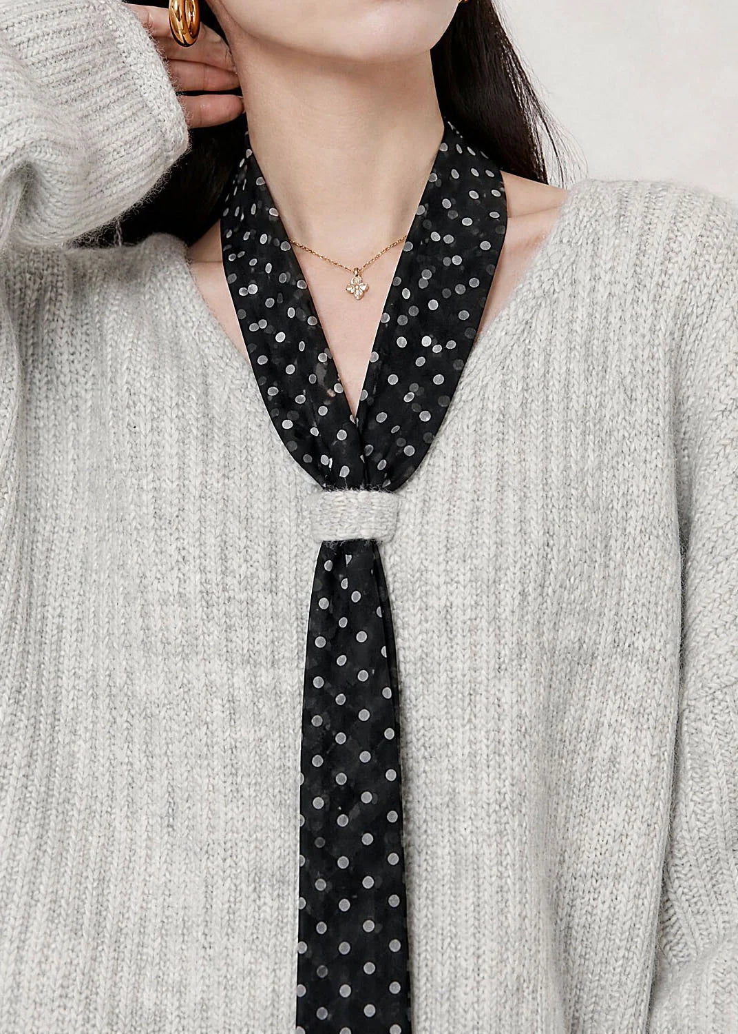 Pull Femme Col V avec Lacets Style Hiver 4