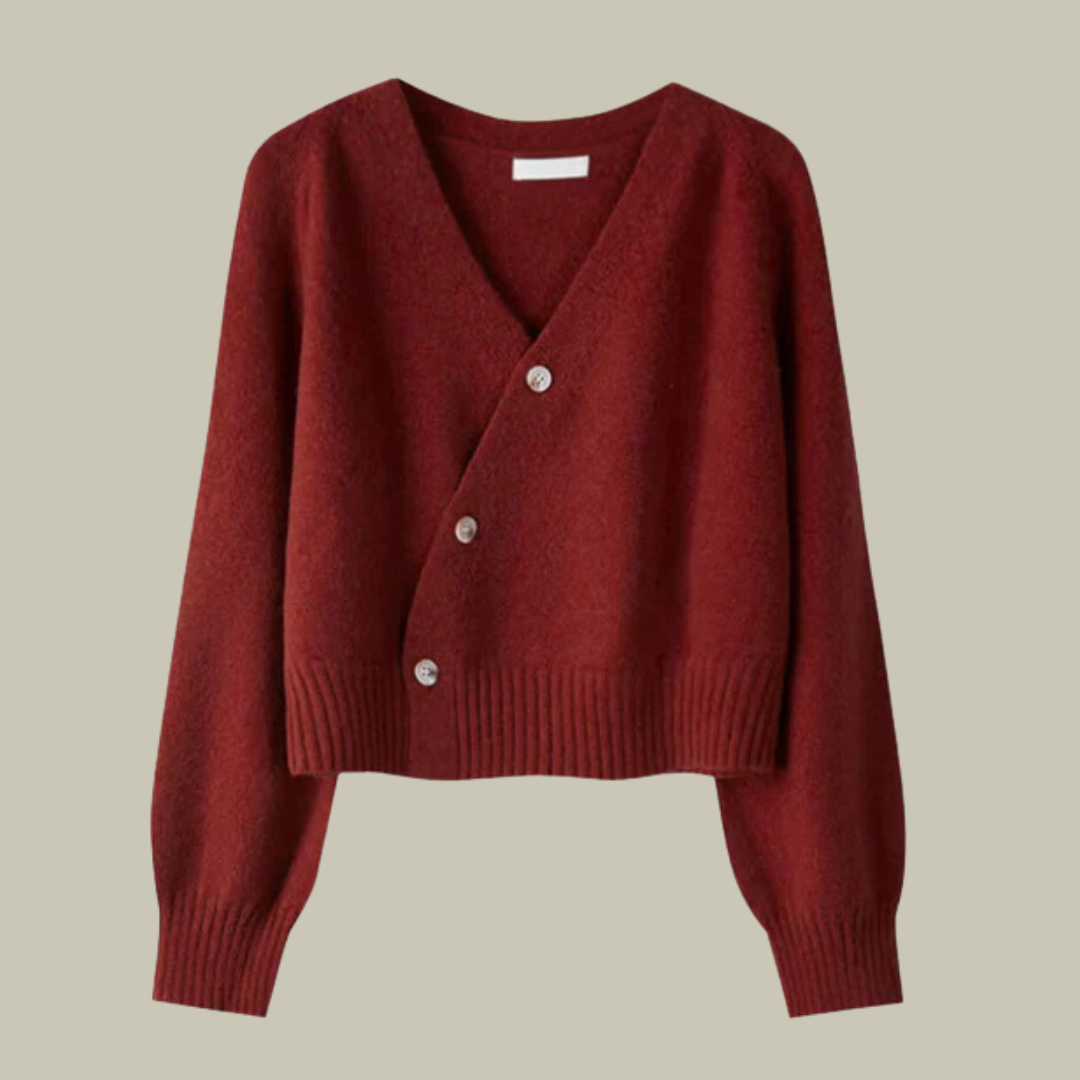 Pull Femme Col en V Boutons Croisés 3