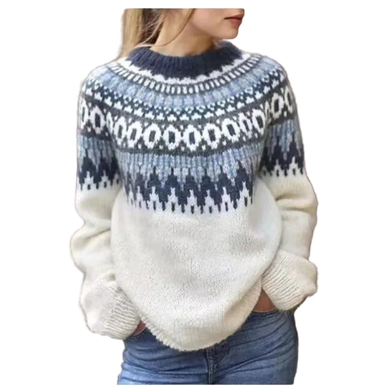 Pull Femme Coloré en Tricot à Col Rond Casual 0